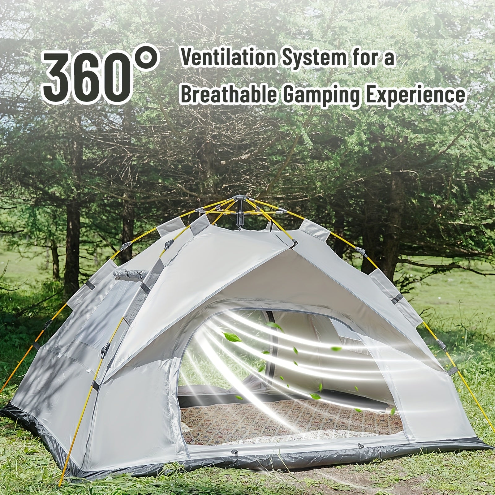 Pop Up Camping Tent Instant Setup 1-3 & 3-4 Person All Season Windproof Lightweight Tent Dual Doors Mesh Windows Hiking Backpacking Outdoor Gear