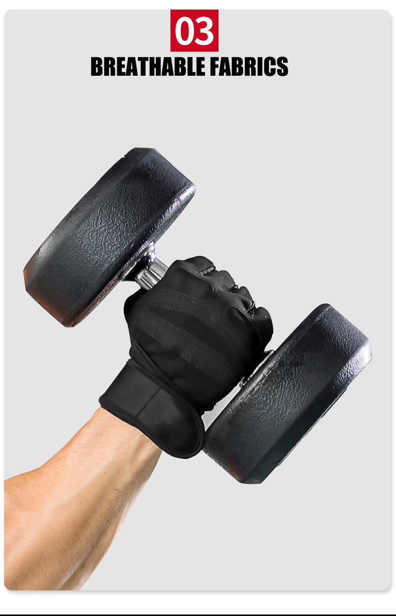 Half Finger Cycling Gloves for Men & Women – Breathable Knit Sports Gloves with Hook-and-Loop Closure for Cycling, Fitness, Hiking & Outdoor Activities
