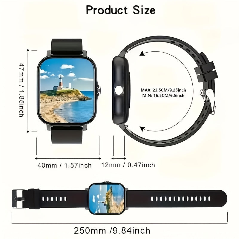 Smartwatch Full Touch Screen Wireless Calling Multi-Sport Modes Music Control Magnetic Charging Compatible with iPhone Android Men Women Fashion Sports Watch