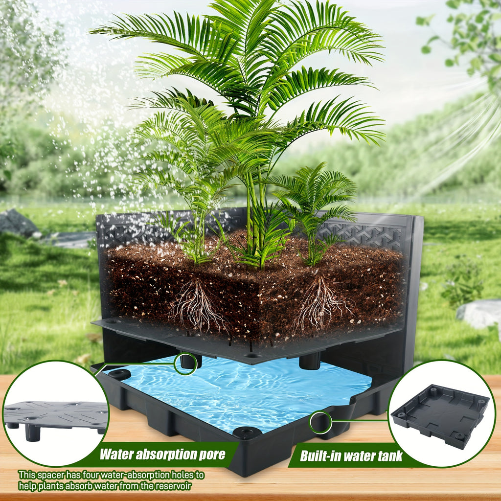 Garden Planting Box with Self-Watering Tomato Cage Lightweight Plastic Stripe Pattern – Indoor Outdoor Climbing Plant Planter 44.8 & 57 Inch 1 or 2 Pack