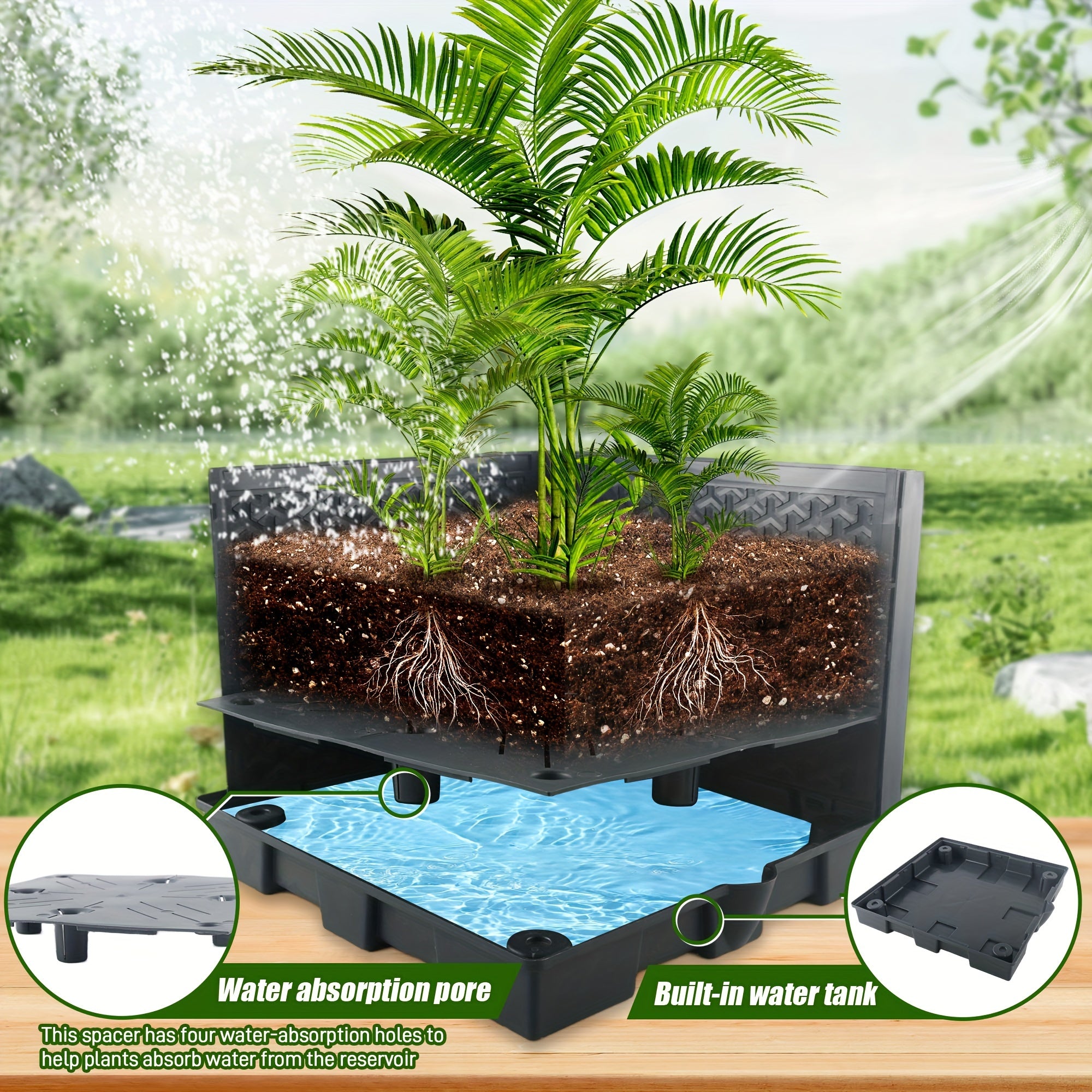 Garden Planting Box with Self-Watering Tomato Cage Lightweight Plastic Stripe Pattern – Indoor Outdoor Climbing Plant Planter 44.8 & 57 Inch 1 or 2 Pack