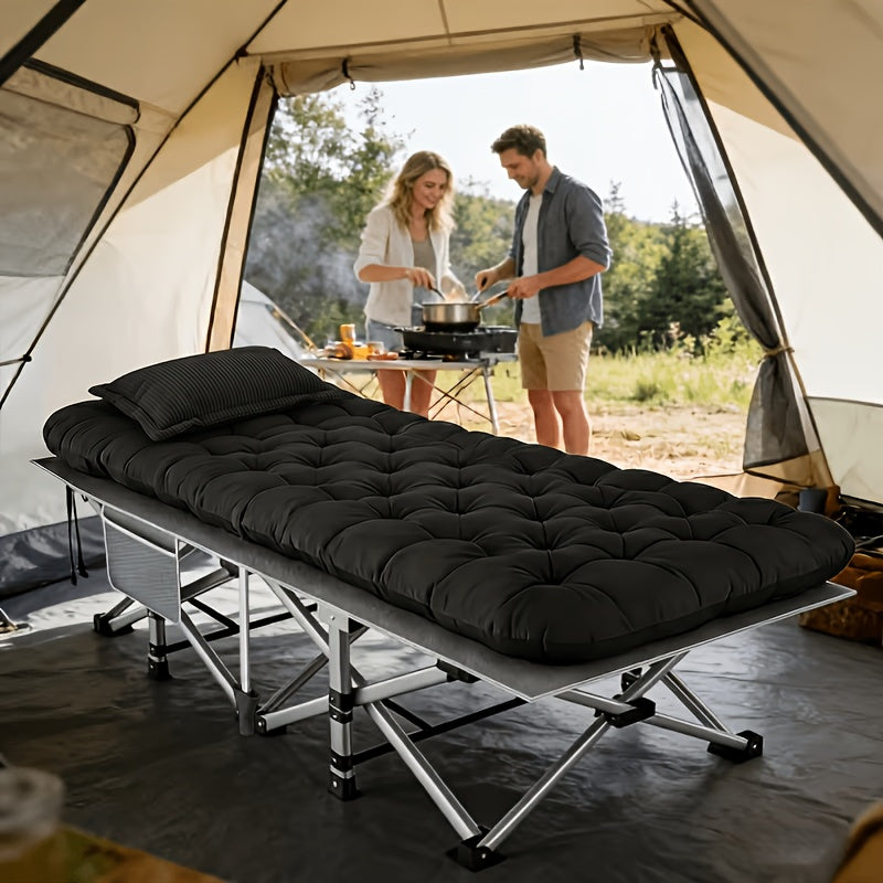 67/79-inch Options Available; Mattress Option; Camping Bed, Portable Folding Guest Bed, Weight Capacity 566/766 Lbs, Adult Outdoor Travel Bed, Suitable for Patios And Camping, Elegant Outdoor Furniture