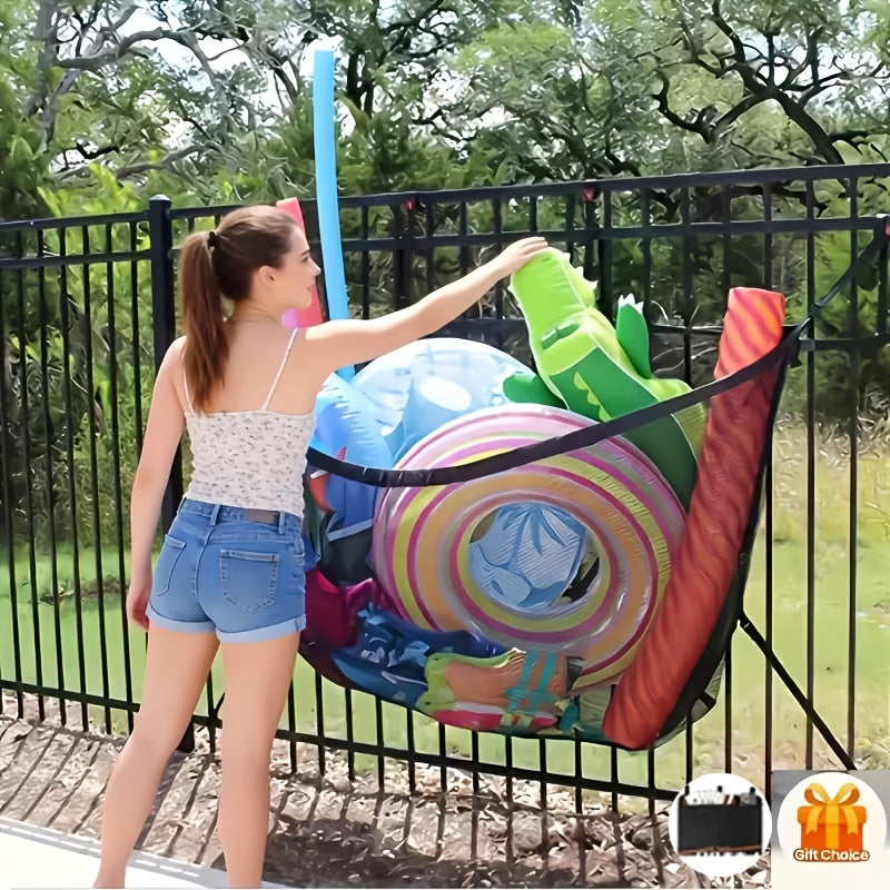 Large Mesh Drawstring Bag Pool Float Storage Bag Inflatable Swimming Ring Bag Beach Pool Toy Organizer Net Bag 60 Inch