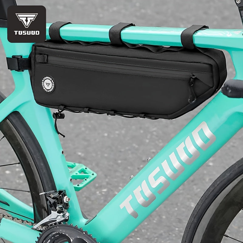 Bike Frame Bag Large Capacity Waterproof Bicycle Triangle Bag for Road Mountain Gravel Bike – Down Tube Front Beam Cycling Storage with Zipper