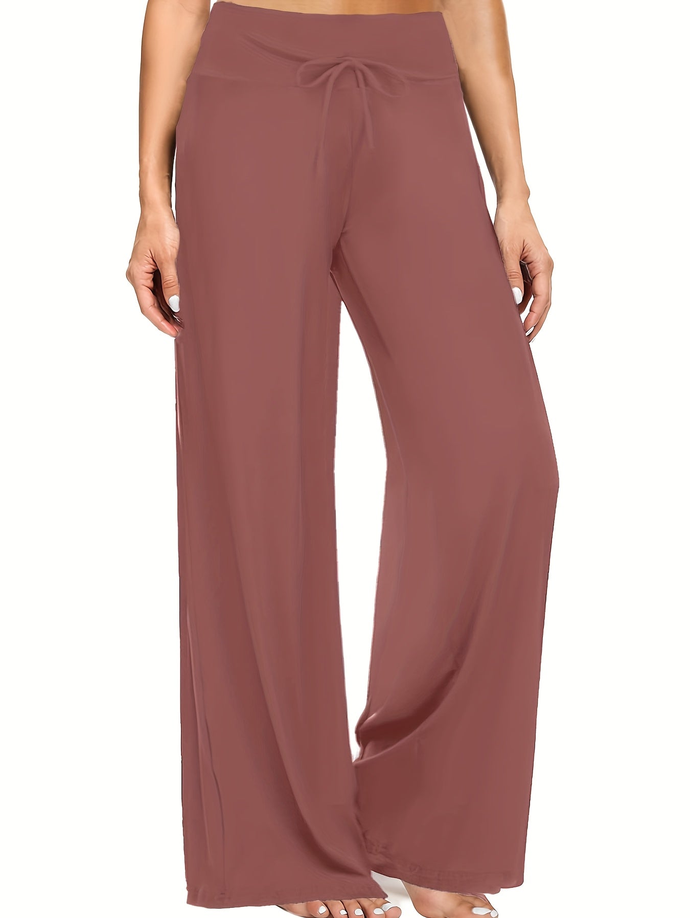 4-Pack Women's Wide Leg Palazzo Pants – High Waist Stretchy Casual Beach Lounge Pants, Loose Flowy Dress Pants for Women, S-XXL, Black & Mixed Colors