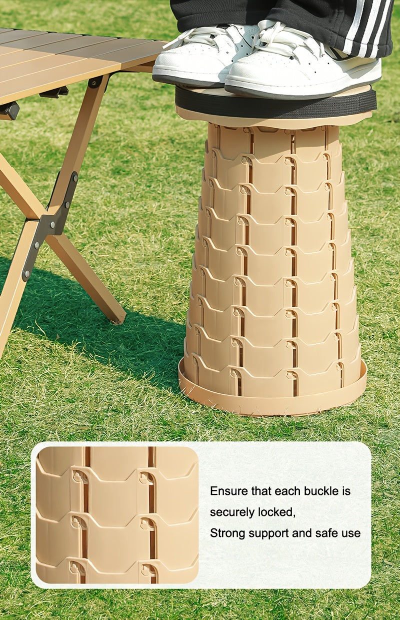 Collapsible Folding Stool 2 Pack 400lbs Capacity – Portable Telescopic Camping Stool ABS Plastic Compact Storage for Travel Camping Hiking Fishing Backyard BBQ (Black, Blue, Red+Blue)