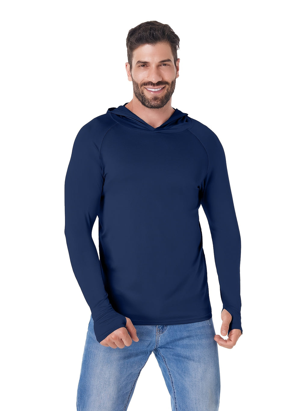 5 Pack Men's Athletic Hoodies Long Sleeve Quick Dry Running Shirts Thumb Holes – Lightweight Rash Guards Fishing S-XXL