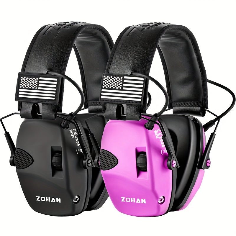 ZOHAN Electronic Shooting Earmuffs NRR 23dB – Noise Cancelling Ear Protection with Sound Amplification for Hunting, Range Shooting, Mowing & Industrial Use, Adjustable Fit, 7 Colors