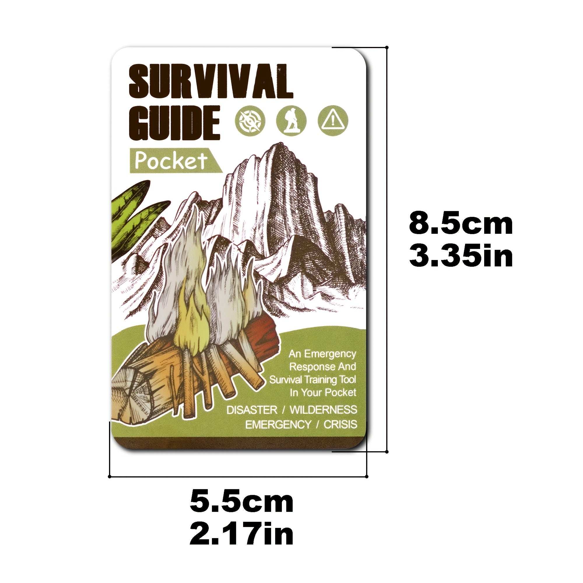 Pocket Survival Guide EDC Kit for Emergency Preparedness, Compact Credit Card Size Survival Card with 67 Skills & 175 Tips for Hiking Camping Disaster First Aid, Father's Day Gift