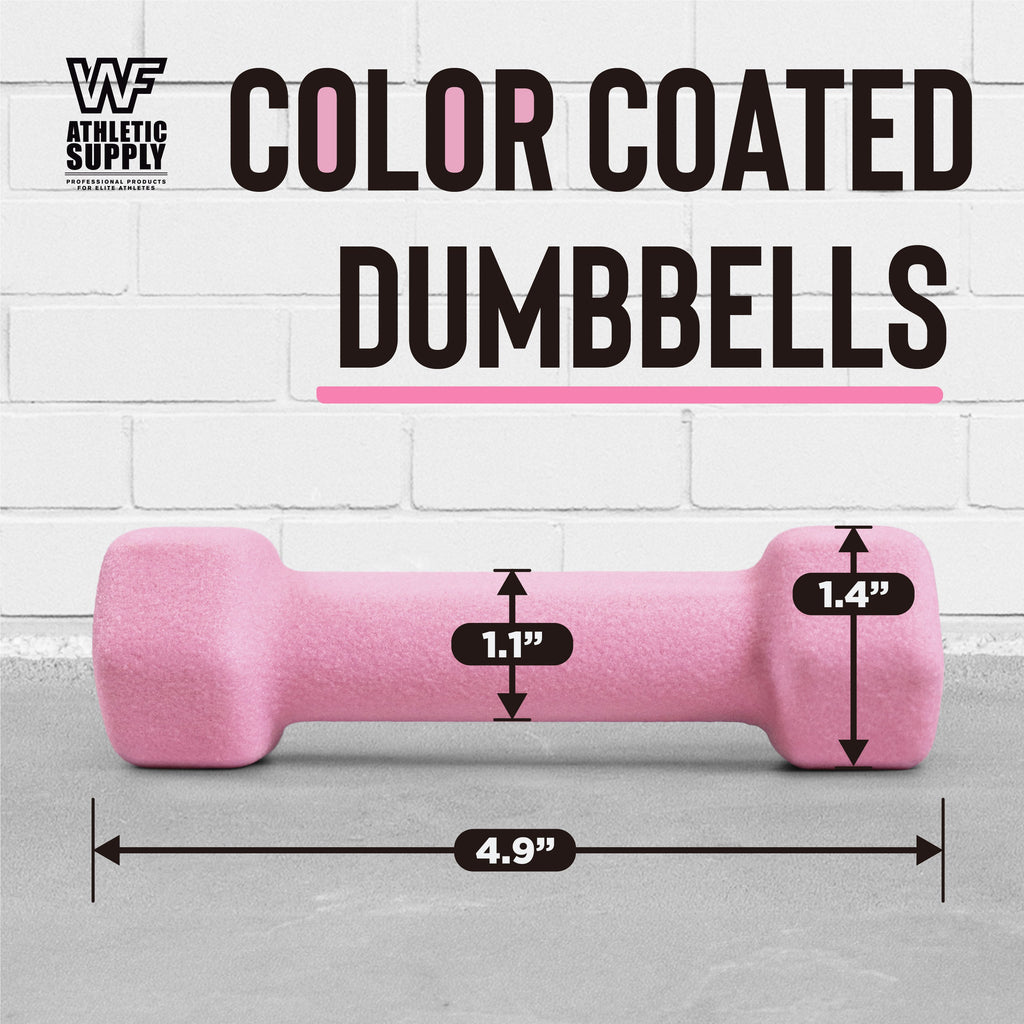 Neoprene Hex Dumbbells Pair Color-Coded Cast Iron Non-Slip Hand Weights for Women Men Strength Training Home Gym Workout 2LB 5LB 8LB 12LB 15LB Anti-Roll