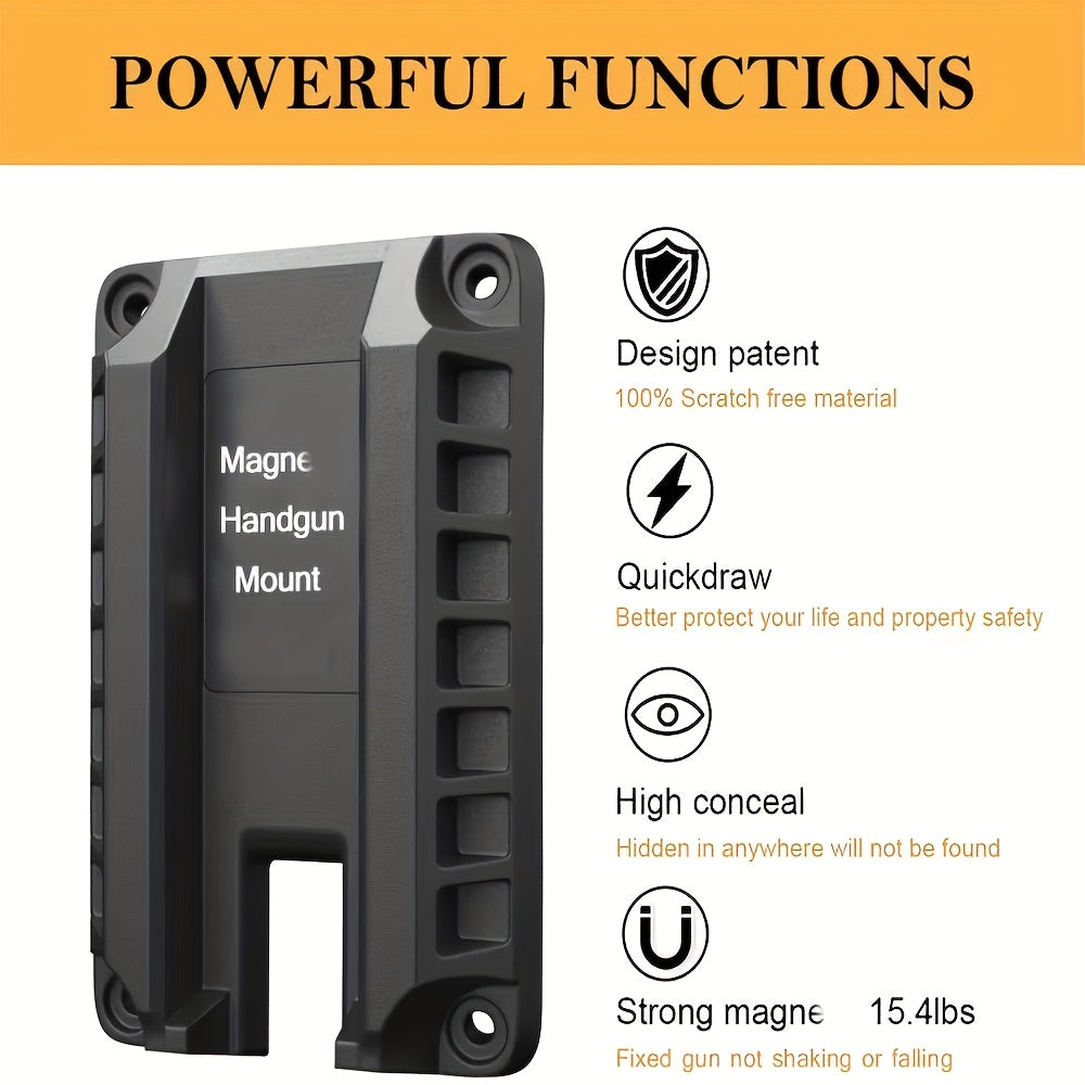 Magnetic Gun Holder Mount for Pistols Rifles & Shotguns – Quick-Release Secure Firearm Storage for Car Truck Wall Desk Bedside & Safe – Heavy Duty Polymer Magnetic Holster 1pc/2pcs