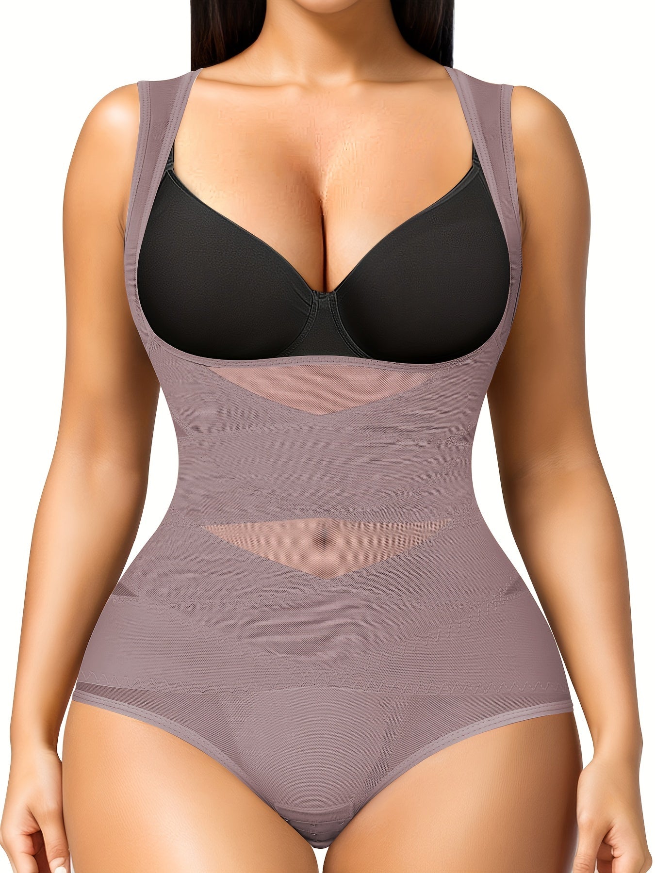 Women's Shapewear Bodysuit with Tummy Control – High-Waist Butt Lifter, U-Shape Push Up, Wide Straps, Breathable Nylon Body Shaper, 5 Colors, Sizes S-XXL
