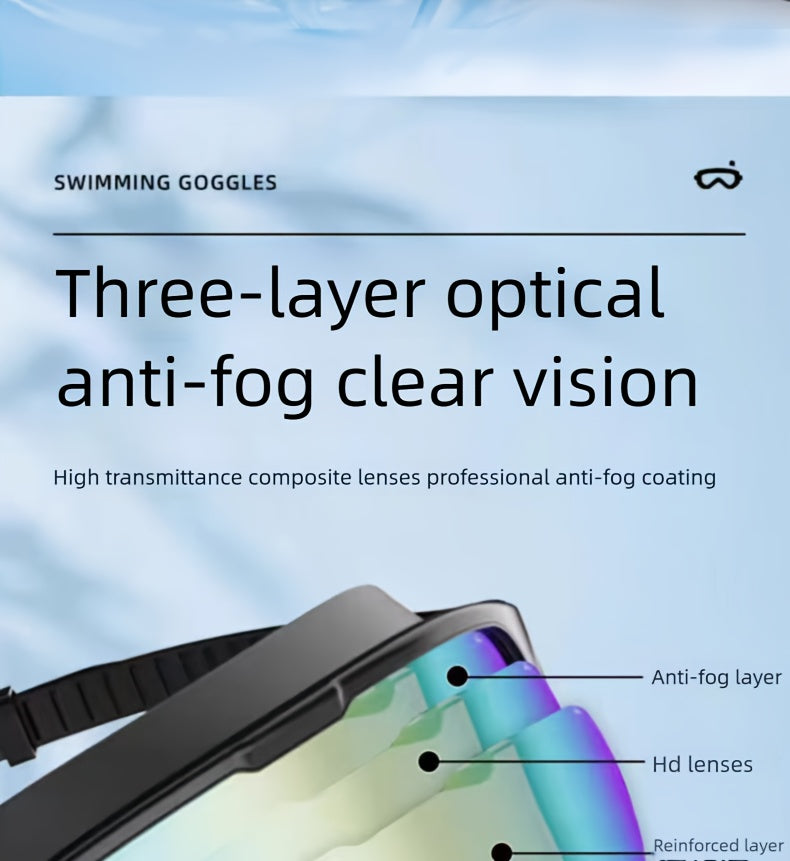 Anti-Fog Swim Goggles 2 Pack with Earplugs Nose Clip Waterproof Bag UV Protection Swimming Goggles Men Women Teens Outdoor Pool Water Sports Gift
