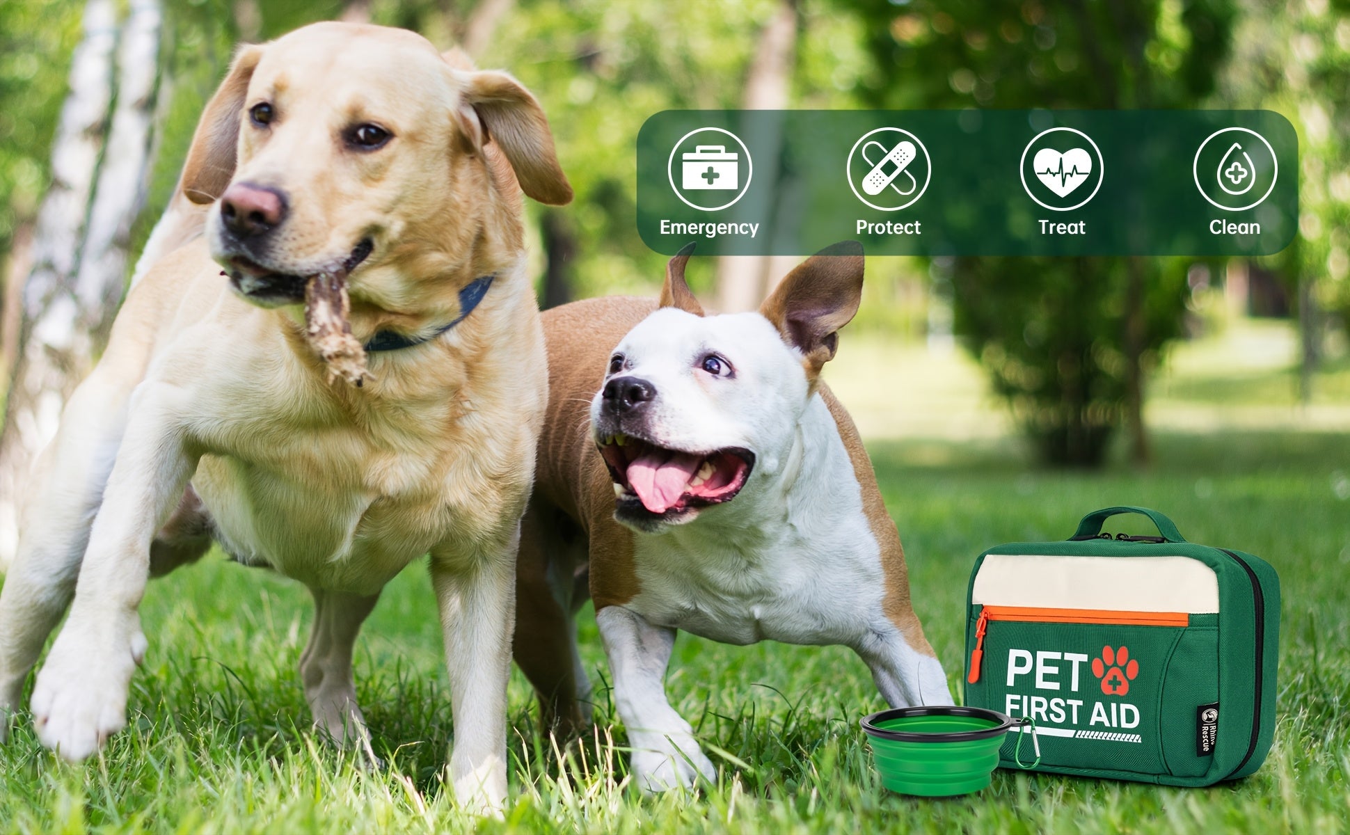 Pet First Aid Kit for Dogs and Cats Emergency Safety Supplies with Disposable Booties for Home Hiking Camping Traveling FSA HSA Eligible