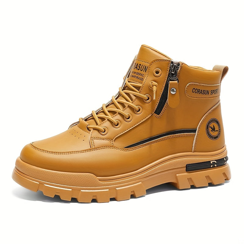 Men's Hiking Boots High Top Waterproof Zipper Closure Slip-Resistant Rubber Sole – Durable Outdoor Boots for Hiking Mountaineering Trail Walking US 6.5-12
