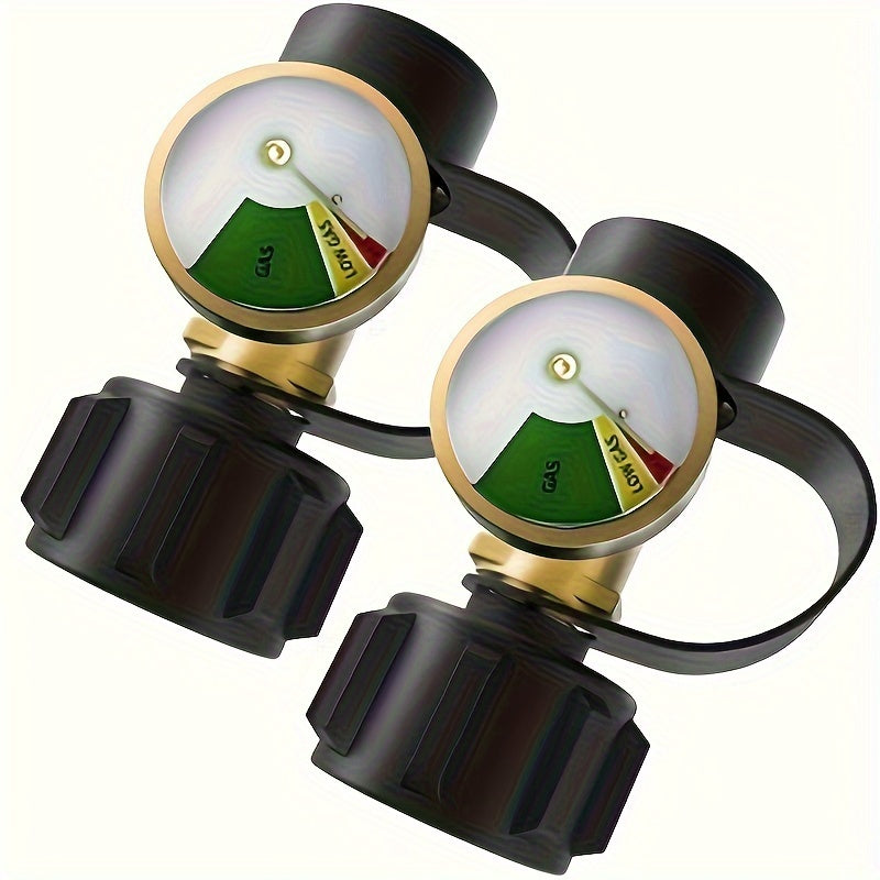 Propane Tank Gauge Level Indicator & Leak Detector – QCC1 Type 1, Fits 5-40LB Tanks, Color-Coded Dial for BBQ Grill, RV, Camper, Fire Pit & Camping Stove