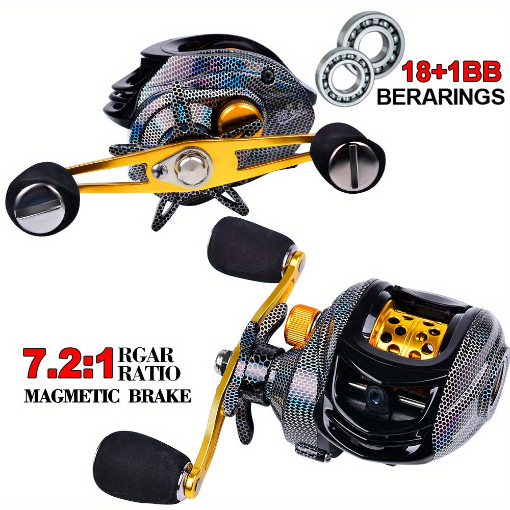 Ambidextrous Baitcasting Fishing Reel Left Right Hand – Aluminum Alloy High-Performance Bearings for Freshwater Saltwater Bass Fishing Men Women