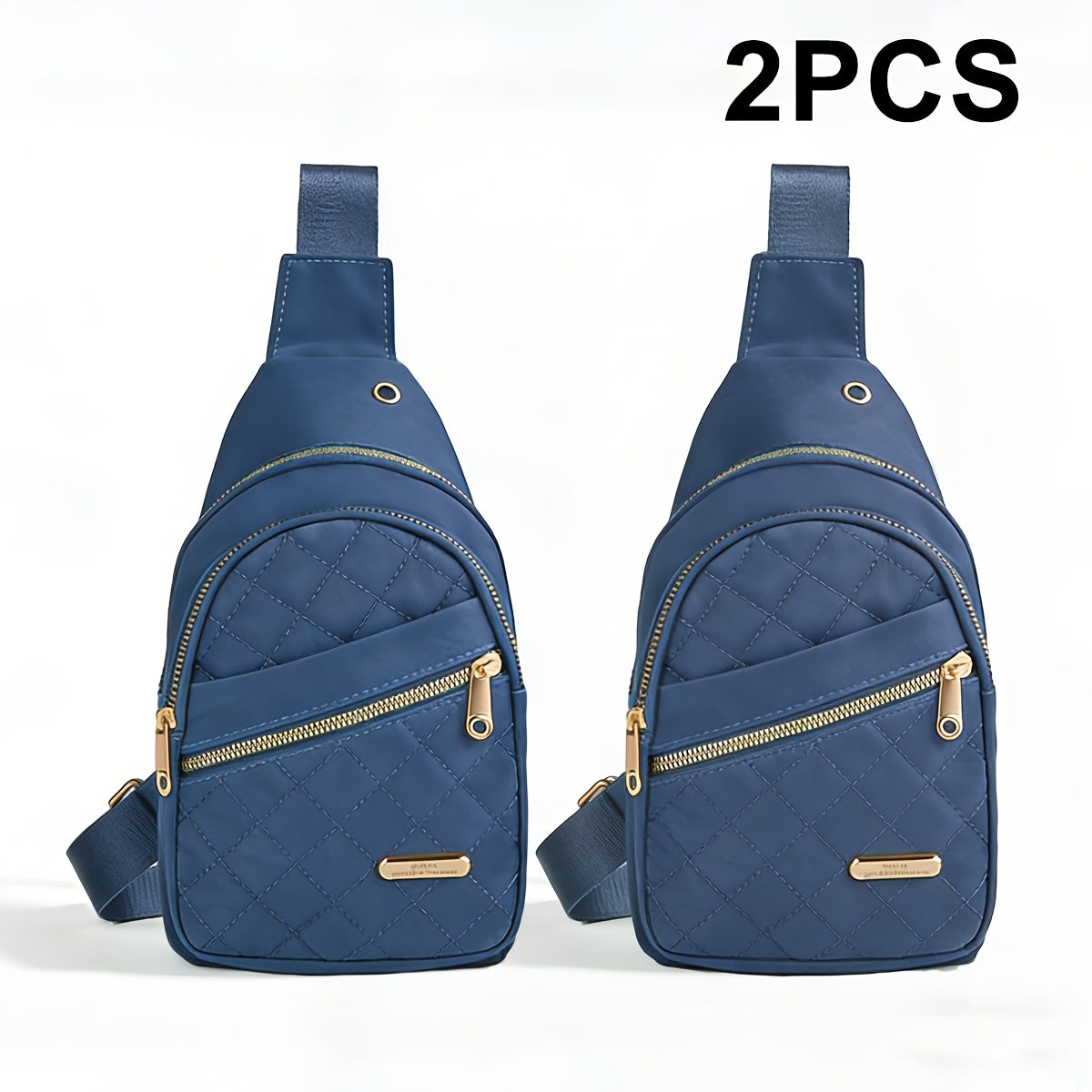 Quilted Sling Backpack Crossbody Bag – Adjustable Shoulder Strap Zipper Casual Daypack for Women Men Travel Everyday Use, Multiple Colors