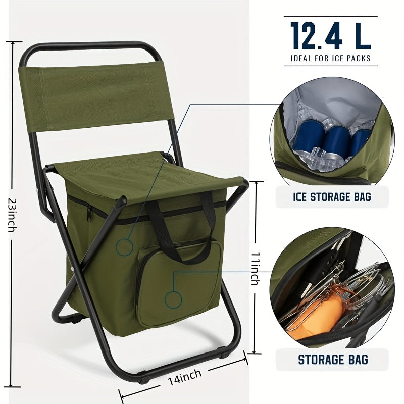 Folding Camping Chair Lightweight Backpack Carry Backrest Stool High Weight Capacity – Portable Outdoor Seat for Camping Hunting Fishing Hiking