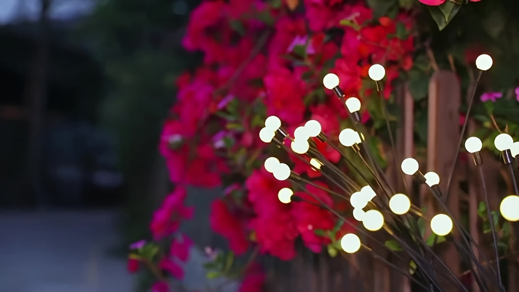 Solar Firefly Lights Outdoor – IP65 Waterproof Garden Path Lights, Warm White Glow, Easy Stake Install, 2-Pack or 4-Pack for Yard, Lawn, Courtyard, Patio & Wedding Decoration