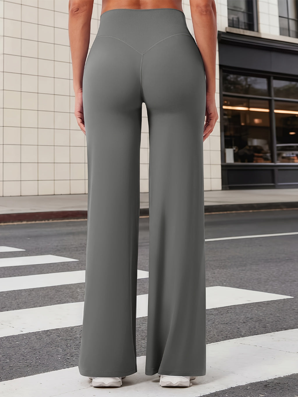 Women's Loose Straight Leg Yoga Pants – Breathable Soft Fabric Relaxed Fit Casual Lounge Trousers for Yoga, Workout, Home & Everyday Wear | S-XL | Chestnut, Cyan, Grey, Black