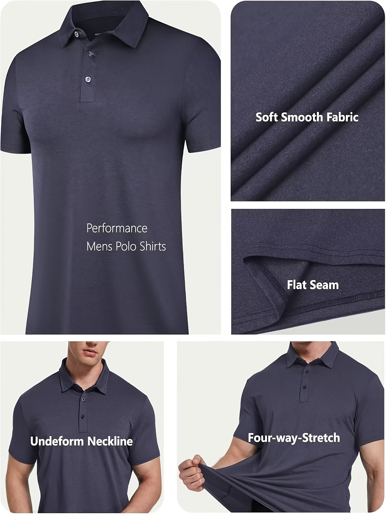 Golf Polo Shirts Men 5 Pack Moisture Wicking Short Sleeve Athletic Collared Performance Shirt Casual Stretch S-XXL Mix Colors