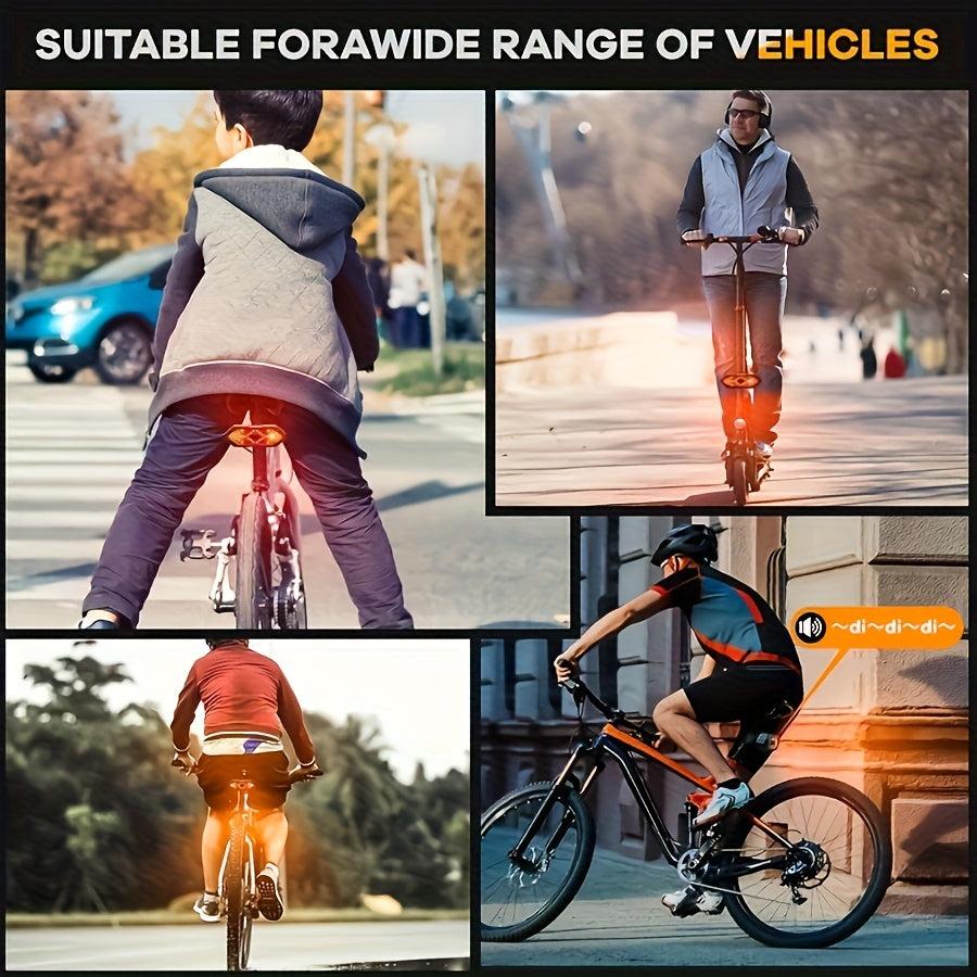 Bike Tail Light with Left Right Turn Signals 650mAh Rechargeable – Ultra-Bright LED Safety Warning Light Remote Control Alert Speaker Night Riding Bicycle Rear Light