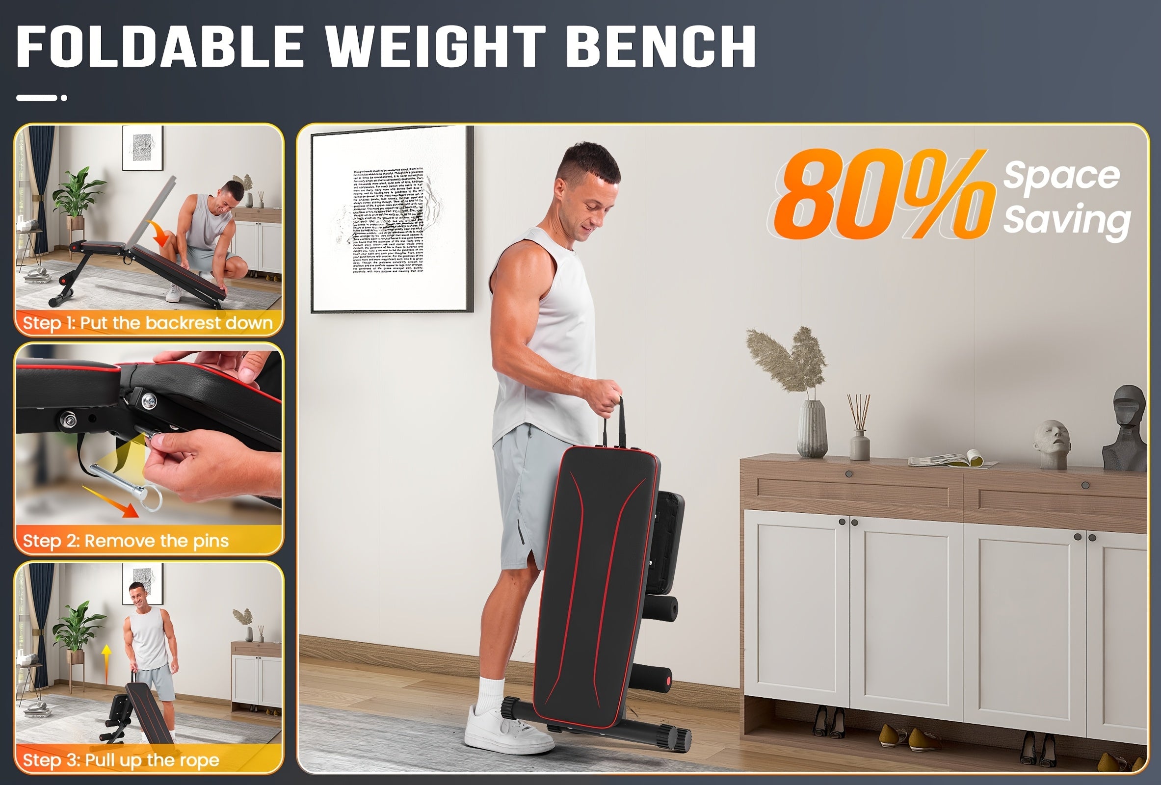 Weight Bench Set with Squat Rack – Adjustable Foldable Workout Bench Press, Leg Developer & Preacher Curl Pad for Home Gym Full Body Training | 800–1200 LBS Capacity | Black, Red, Pink