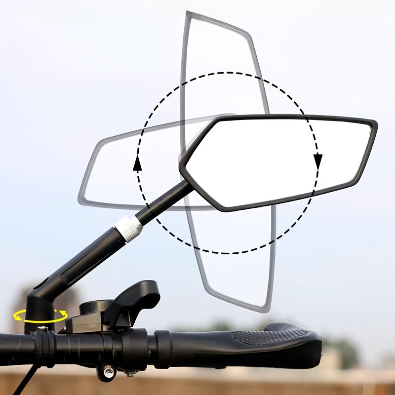 Bike Rearview Mirror 360° Rotatable Retractable HD Reflective Handlebar Safety Mirror for Mountain Bikes Round Tube Handlebars Cycling Rear View 1pc or 1 Pair