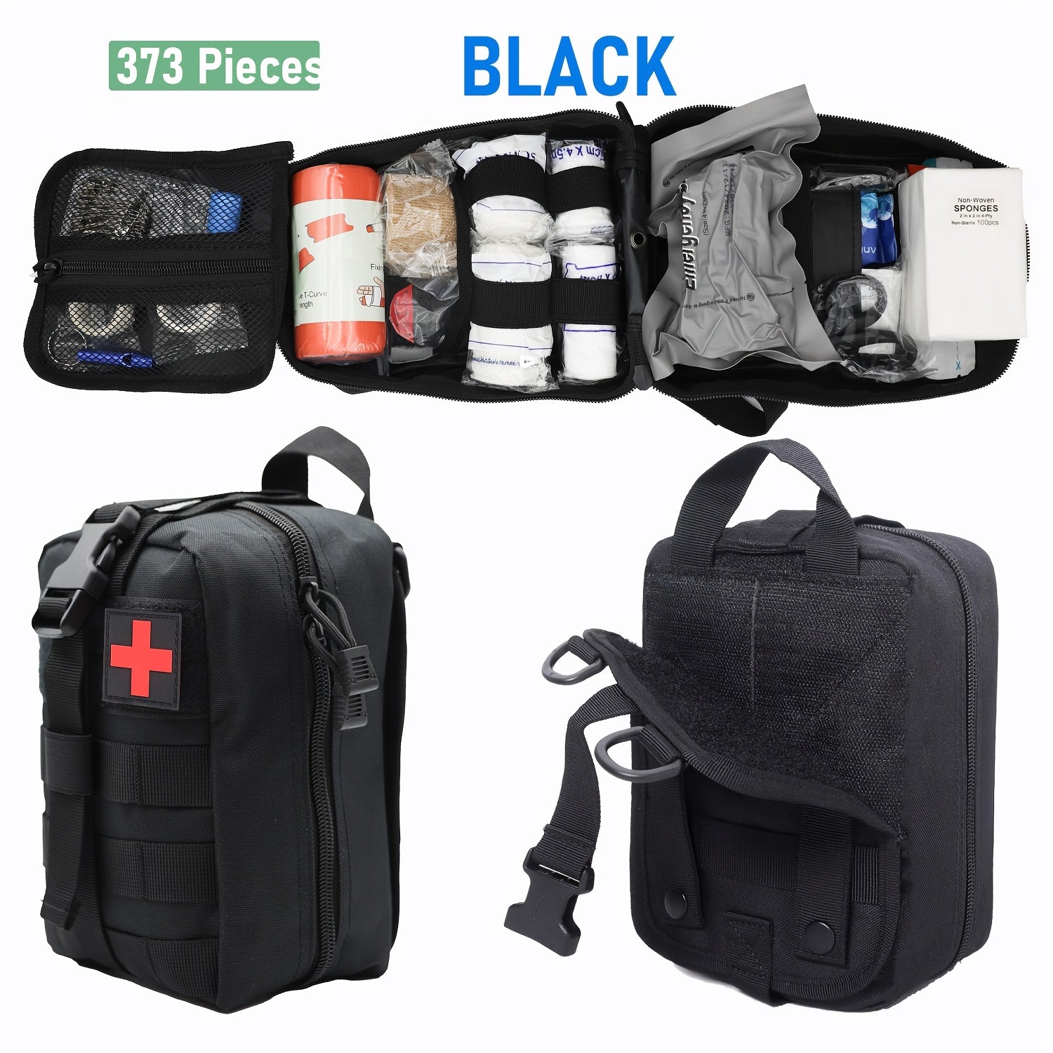 IFAK Tactical First Aid Kit Bag with Tourniquet Scissors Whistle – Portable Emergency Survival Kit for Hiking Camping Hunting Car Outdoor Adventures