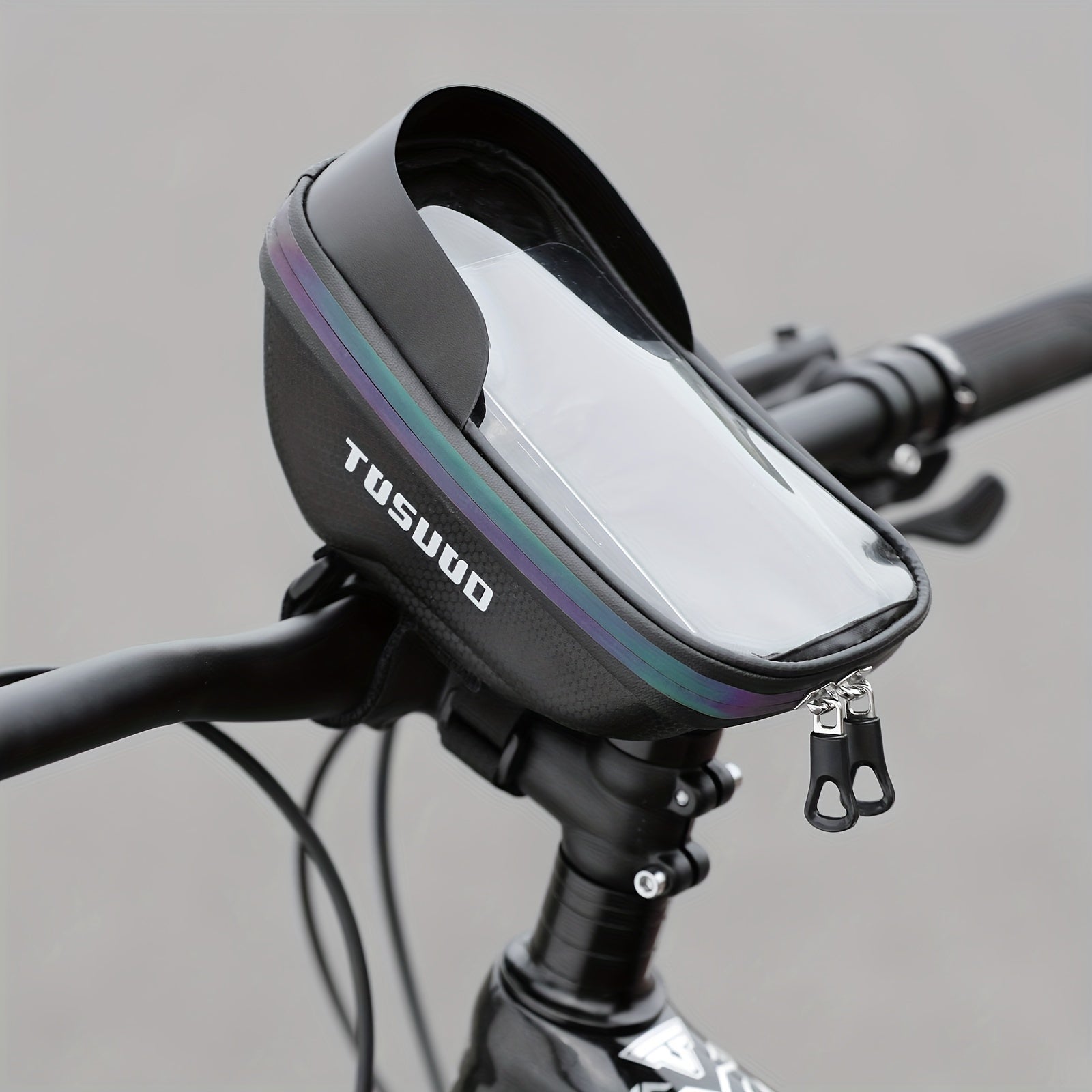 Waterproof Bike Handlebar Bag Phone Mount Front Frame Cycling Storage Bag Fits 8 Inch Phones Touch Screen Window Reflective Strip Mountain Road Gravel E-Bike