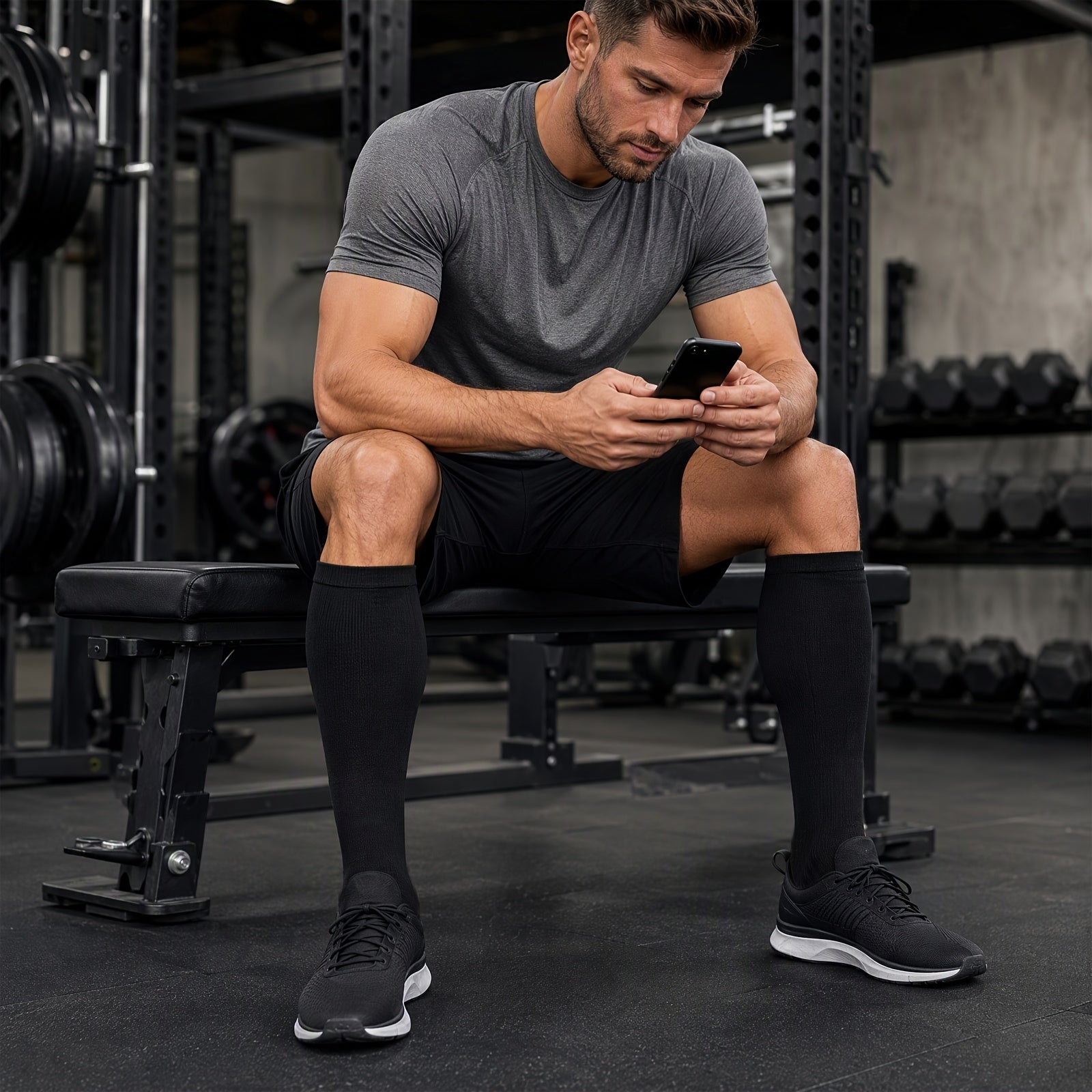 Copper Compression Socks 5 Pairs for Women & Men – Best for Running, Hiking, Cycling, Travel & Sport, Sizes S/M/L/XL/XXL, Black, All-Day Comfort & Circulation Support