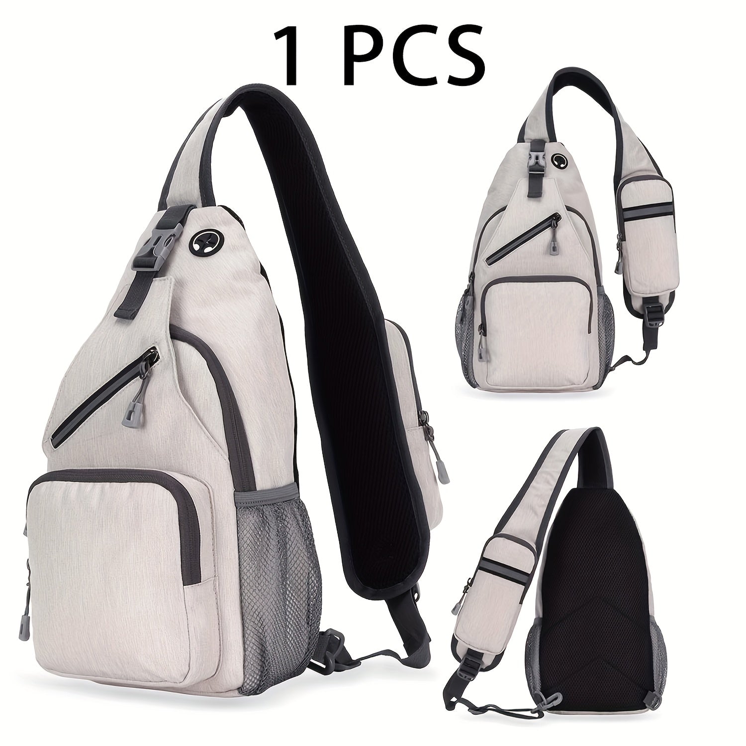 Crossbody Sling Bag for Men Women Large Capacity – Single Shoulder Travel Bag Multi-Purpose Outdoor Hiking Commuter Everyday Carry EDC Bag Secure Zipper Closure Unisex 14 Colors