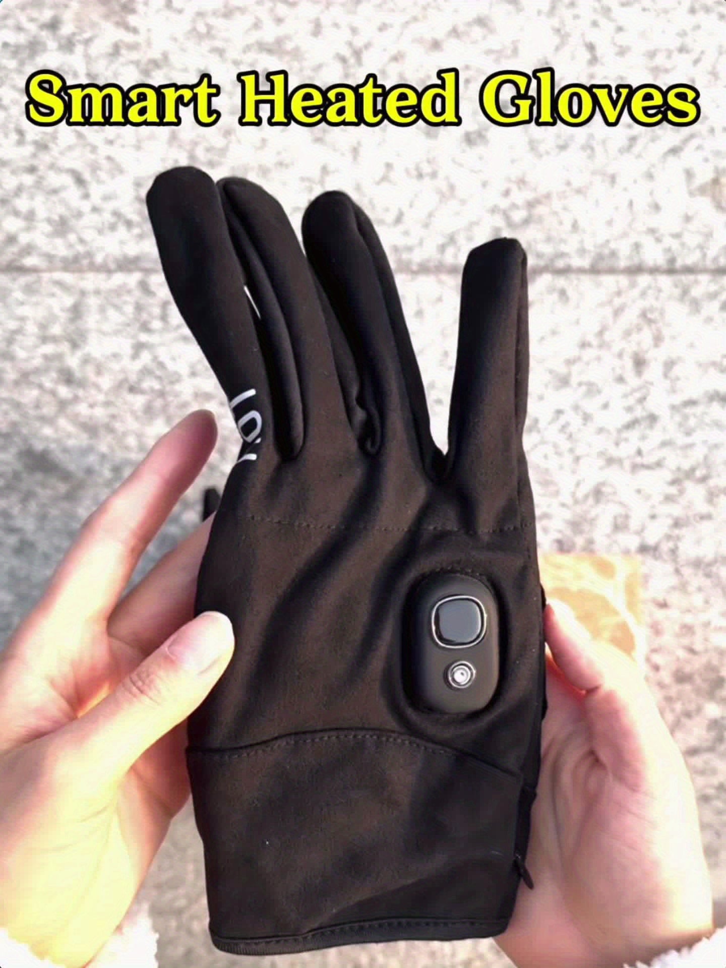 Electric Heated Gloves 3000mAh Rechargeable Hand Warmer Gloves Detachable Fingers 3 Heat Settings Washable Battery Heated Gloves for Cycling Gaming Outdoor Winter Men Women