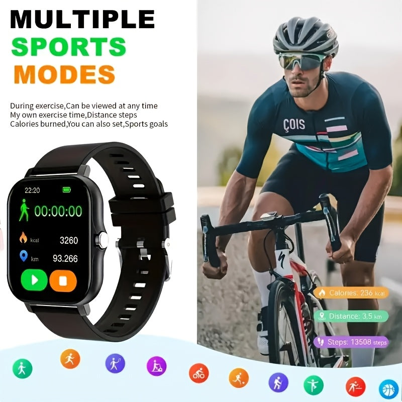 Smart Watch for iPhone & Android with Wireless Calls – HD 1.52" Full Touch Screen Fitness Tracker, Music Control, Message Alerts, Luminous Display, Silver Black Gold Pink, Single & Dual Strap