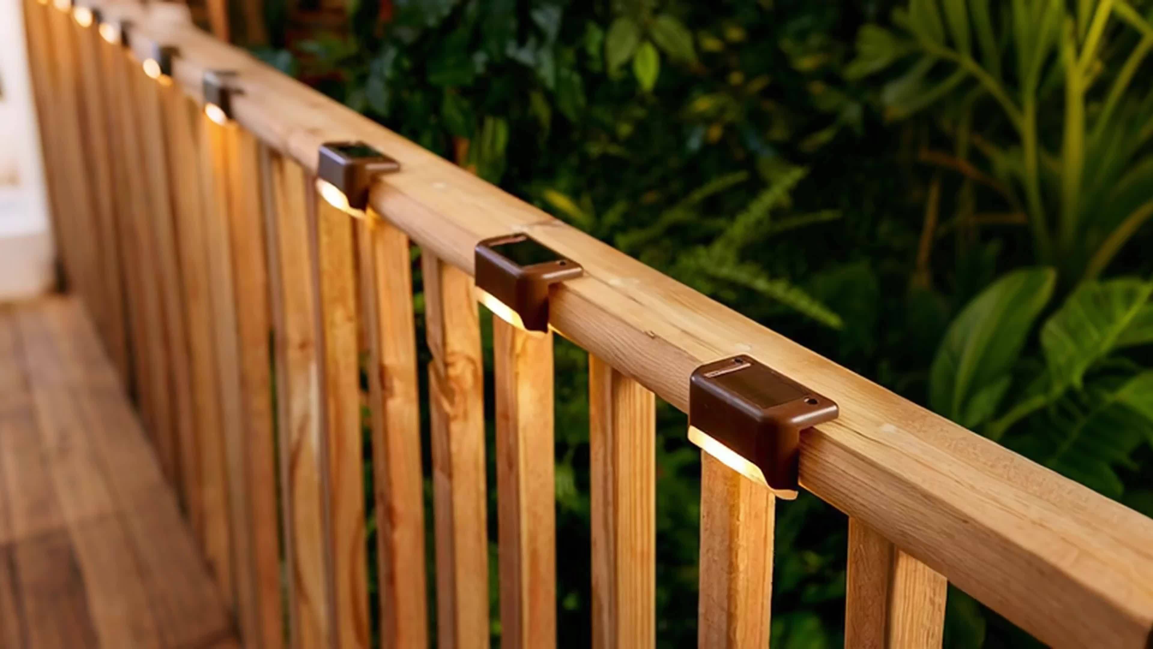Solar LED Deck Lights Outdoor – 16 or 32 Pack, Auto On/Off Dusk to Dawn, 12-Hour Lighting for Stairs, Fence, Pathway & Patio | Step Lights for Night Safety & Garden Decor, Black/White/Brown