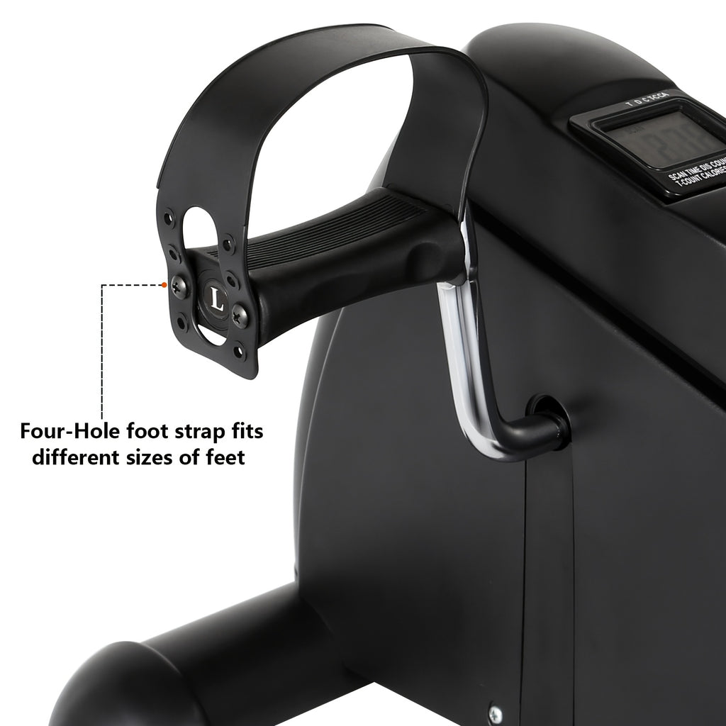 Under Desk Bike Pedal Exerciser with LCD Screen Portable Mini Exercise Bike Adjustable Resistance Arm Leg Workout for Home Office Travel Seniors Rehabilitation