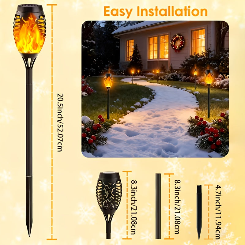 Solar Torch Lights Outdoor Flame Effect LED Garden Yard Decor Waterproof IP55 Warm White Colored 2 8 10 20 Pack