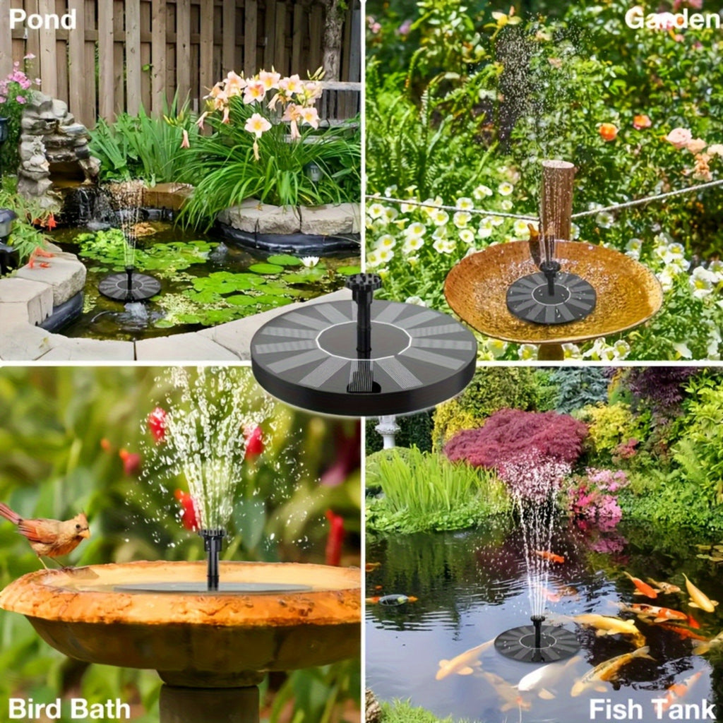 Solar Powered Fountain for Garden Pond & Bird Bath – Outdoor Water Feature with Durable Plastic Design for Pool, Courtyard, Rockery & Terrace Decor