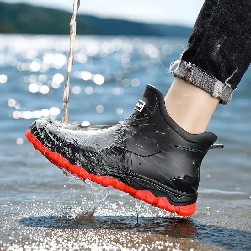 Neoprene Deck Boots for Women Non-Slip – High Traction Rubber Sole, Waterproof Ankle Boots for Fishing, Boating, Sailing & Outdoor, Saltwater Ready, Sizes 5.5–11, Black, Beige & Red