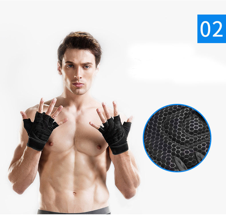 Half Finger Cycling Gloves for Men & Women – Breathable Knit Sports Gloves with Hook-and-Loop Closure for Cycling, Fitness, Hiking & Outdoor Activities