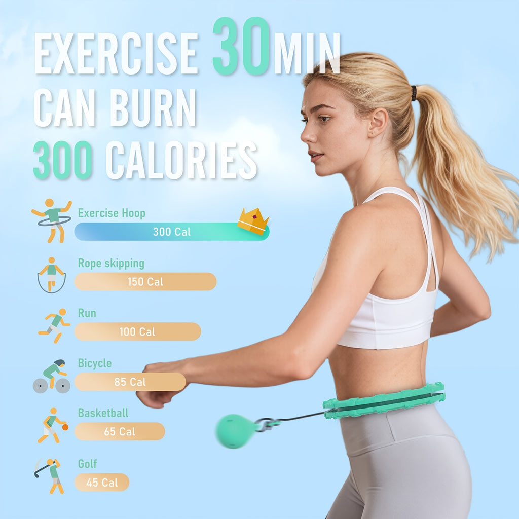 Weighted Smart Hula Hoop for Adults & Beginners – 69 Inch / 175cm, 30 Detachable Knots, Plus Size Exercise Circle for Weight Loss & Core Workout