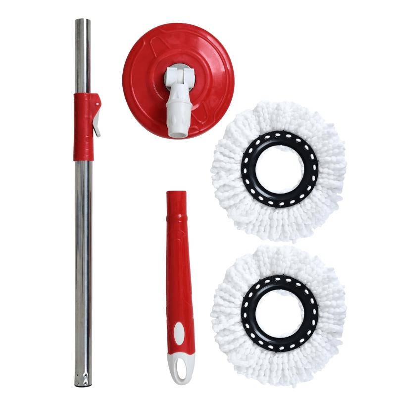360° Spin Mop and Bucket Set with Wringer - Stainless Steel Handle, Microfiber Refills, Spinning Floor Cleaning System for Hardwood, Tile & Laminate