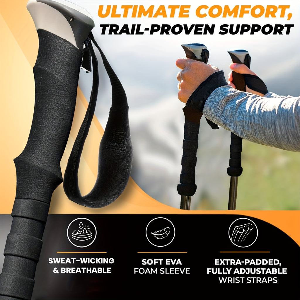 Trekking Poles 2 Pack Aluminum Alloy Collapsible Hiking Poles with Quick Lock Lightweight Walking Sticks for Men Women