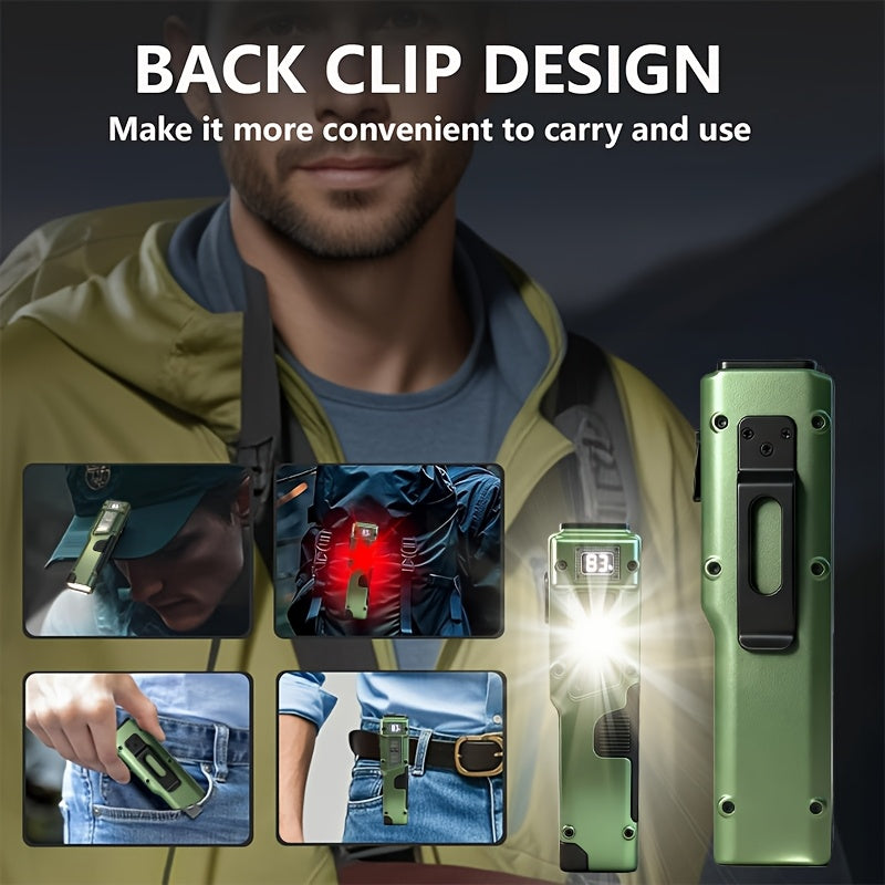 2-Pack Tactical Flashlight Set 4000 Lumens USB-C Rechargeable EDC Flashlight with 8 Modes LCD Display Backup Light for Camping Survival Fishing Emergency Power Outage Gift for Men