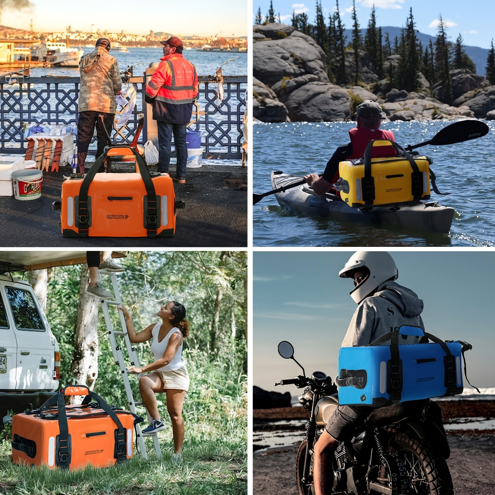 Dry Bag Backpack Waterproof 40L 60L Roll Top Sack for Kayaking Camping Surfing Paddle Board Boating Men Women Blue Orange Yellow