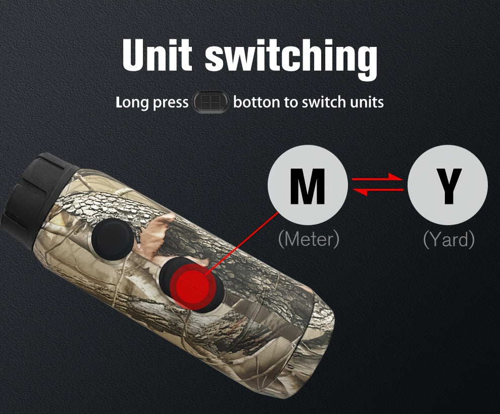 1200 Yard Laser Rangefinder 6X Camo Rechargeable – Golf & Hunting Range Finder with Flagpole Lock, Trajectory Compensation, Speed & Altitude Measurement