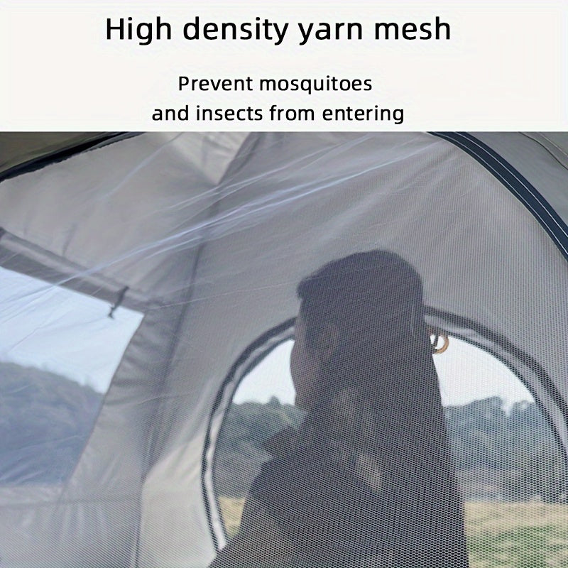 Automatic Pop-Up Camping Tent for 2-4 People – Foldable Portable Outdoor Shelter, Windproof & Sunproof with Two Doors, No Windows or Two Windows Options