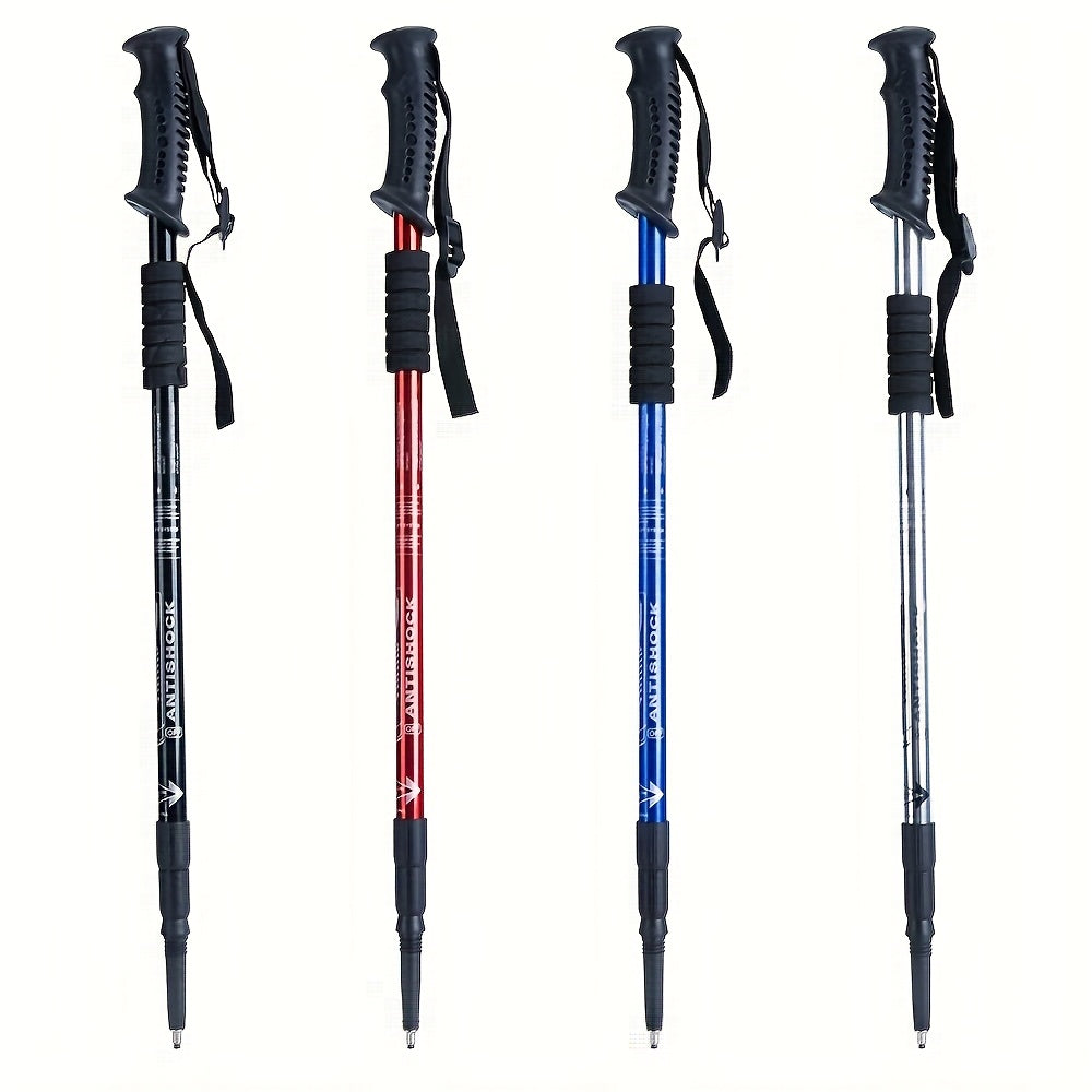 Foldable Aluminum Alloy Hiking Stick Adjustable Trekking Pole Quick Lock Lightweight Collapsible Walking Stick for Men and Women Outdoor