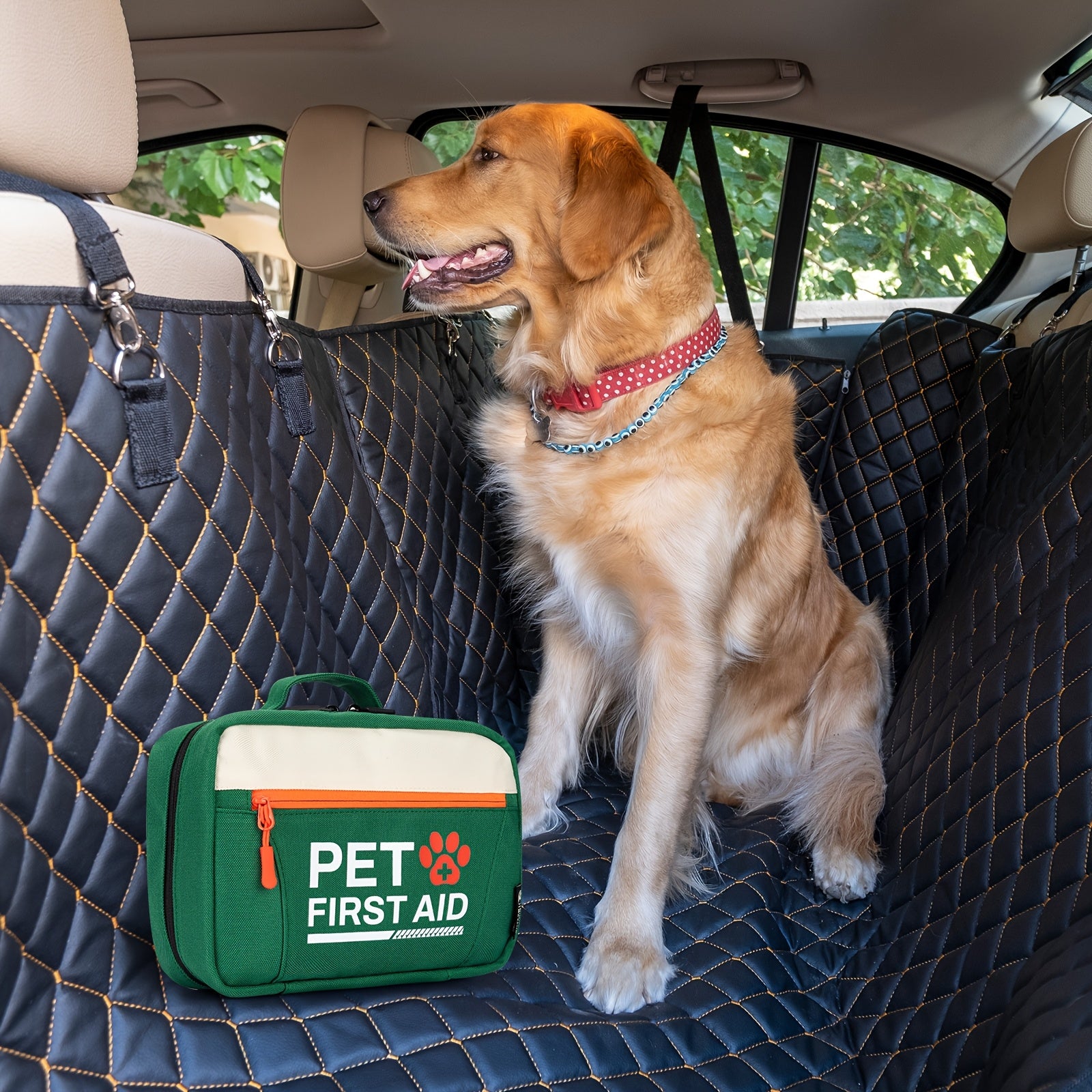 Pet First Aid Kit for Dogs and Cats Emergency Safety Supplies with Disposable Booties for Home Hiking Camping Traveling FSA HSA Eligible